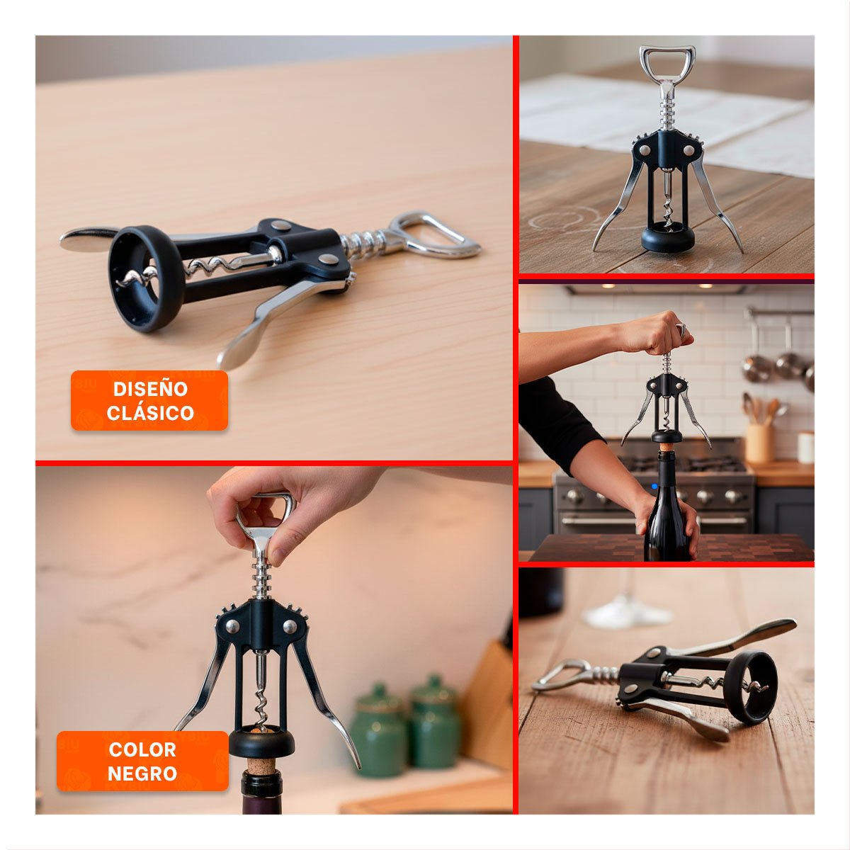 PACK12 DESTAPADOR ERGONOMICO NEGRO MANUAL 16,5 CM COCINA - 2