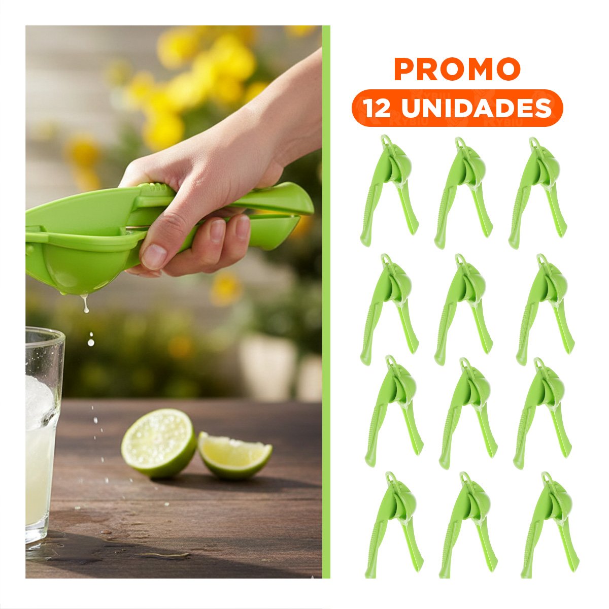 PACK12 EXTRACTOR CASERO PLASTICO VERDE LIMON PARA HOGAR - 1