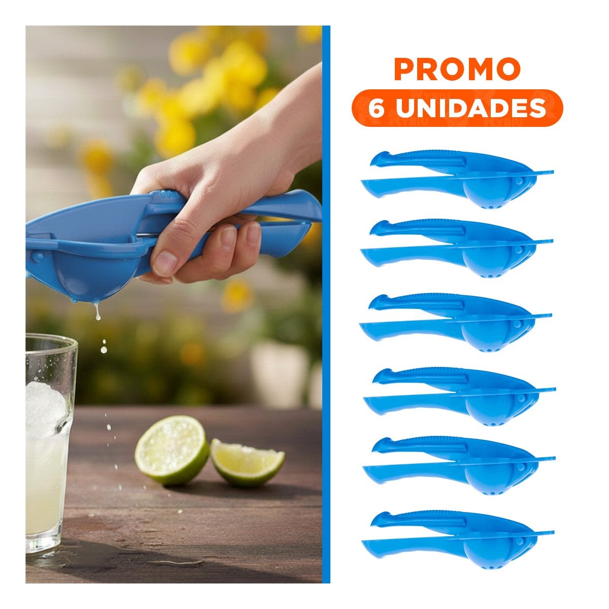 PACK6 JUGUERA FUNCIONAL DE LIMON PLASTICO CELESTE PARA BEBIDAS Y REUNIONES YREGALO STICKER - 1