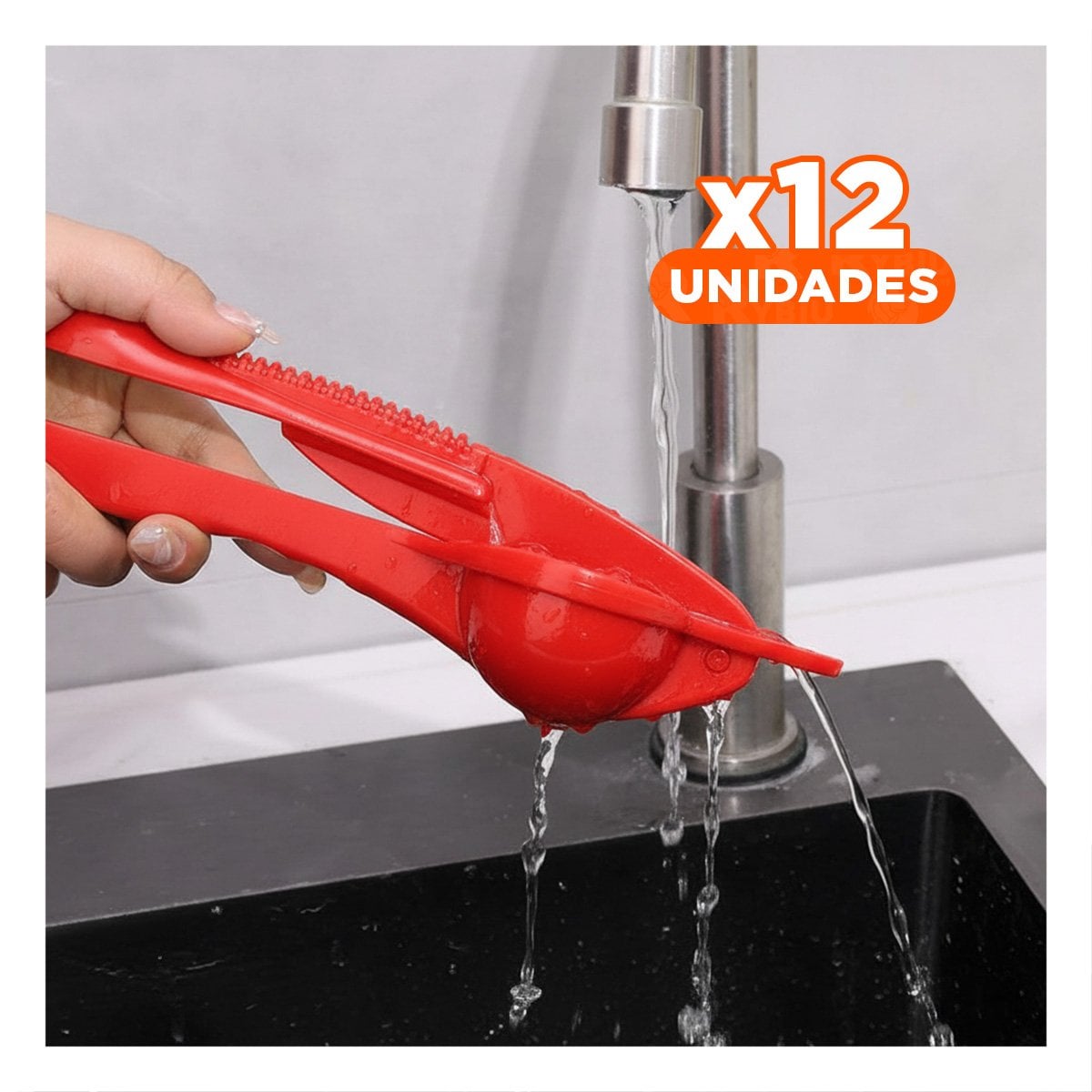 PACK12 EXPRIMIDOR CASERO ROJO FACIL PARA LIMONES NARANJAS Y FRUTAS YPAPEL REGALO - 1