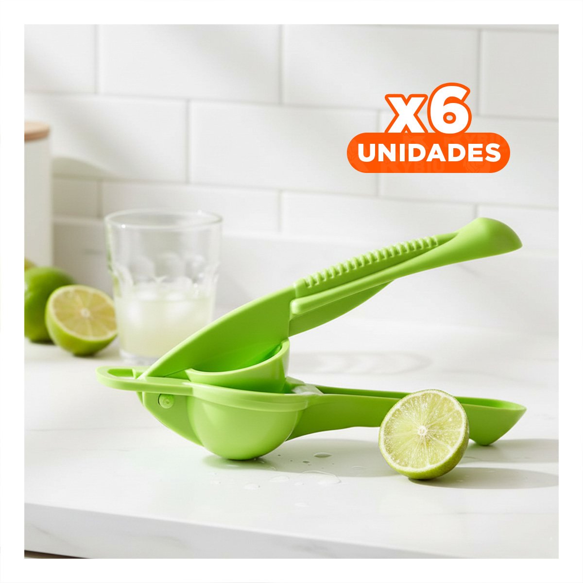 PACK6 EXTRACTOR FRUTAS PLASTICO VERDE LIMON DURABLE Y FACIL DE LIMPIAR - 1
