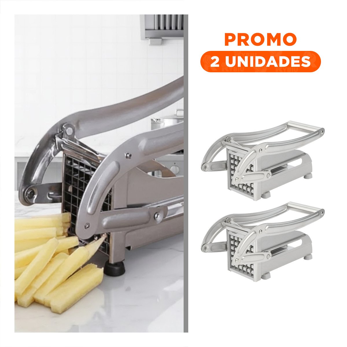 PACK2 UTENSILIO DE PAPA Y VERDURAS PLATEADO RAPIDO Y COMODO DE MANEJAR YREGALO STICKER - 1