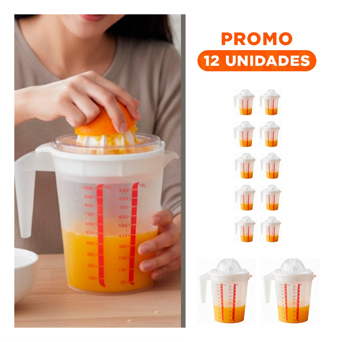 PACK12 PRENSA FUNCIONAL PARA PREPARAR JUGO NATURAL DE NARANJA BLANCO - 1