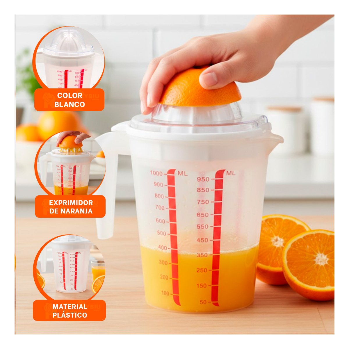 PACK12 PRENSA FUNCIONAL PARA PREPARAR JUGO NATURAL DE NARANJA BLANCO - 3
