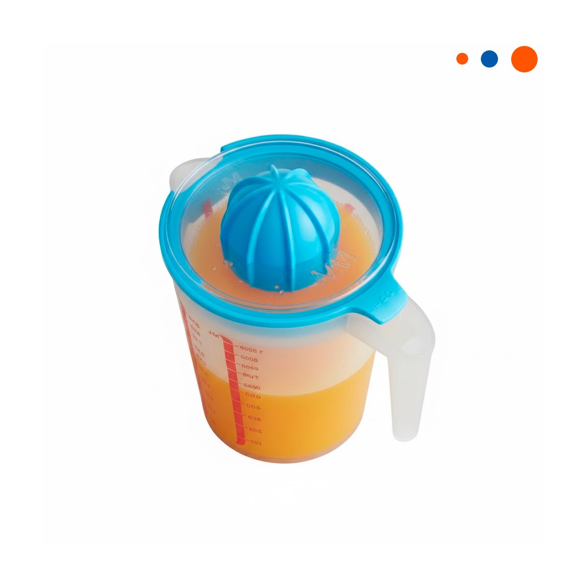 PACK4 EXTRACTOR FUNCIONAL CON DEPOSITO MEDIDOR 1000 ML COLOR CELESTE YPAPEL REGALO - 3
