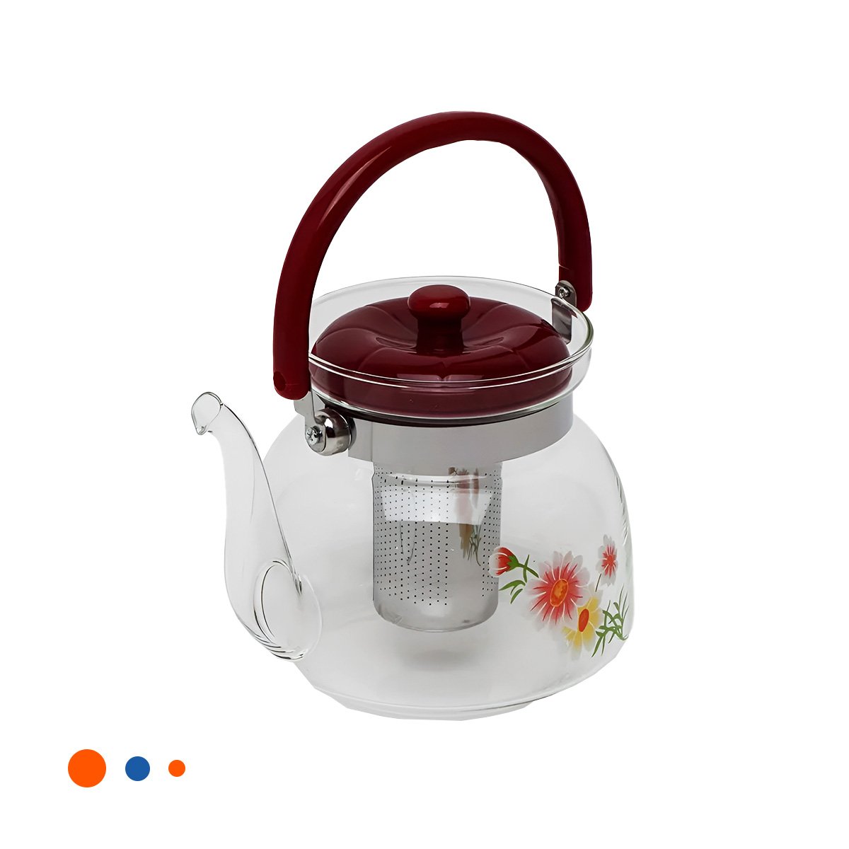 RECIPIENTE PARA TE Y CAFE 1600ML TRANSPARENTE GUINDA ALTA CALIDAD YLIGAS REGALO - 5