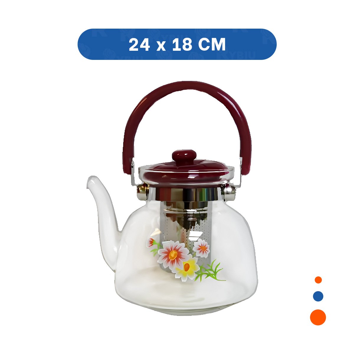 PACK2 ARTICULO PARA TE Y CAFE 1600ML TRANSPARENTE GUINDA RESISTENTE - 4