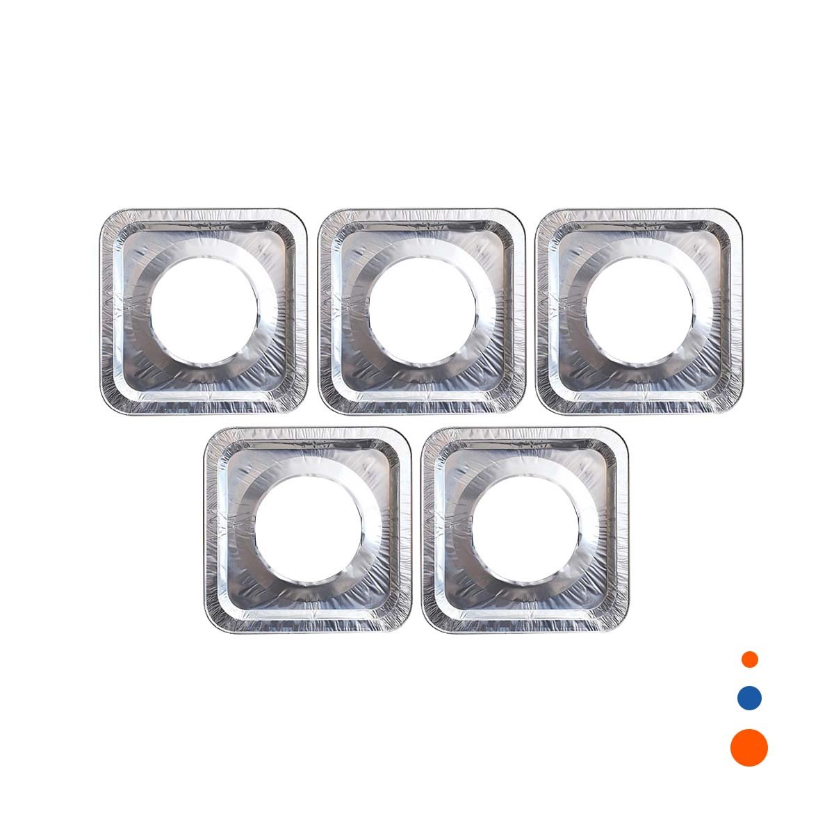 PACK12 FORRO PROTECTOR ALUMINIO HORNILLA CUADRADO 5PZS PLATEADO MANTIENE ORDEN YREGALO STICKER - 2