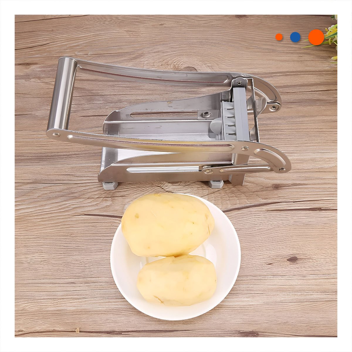 CORTADOR DE PAPA Y VERDURAS PLATEADO PARA COCINA FACIL Y RAPIDA - 5