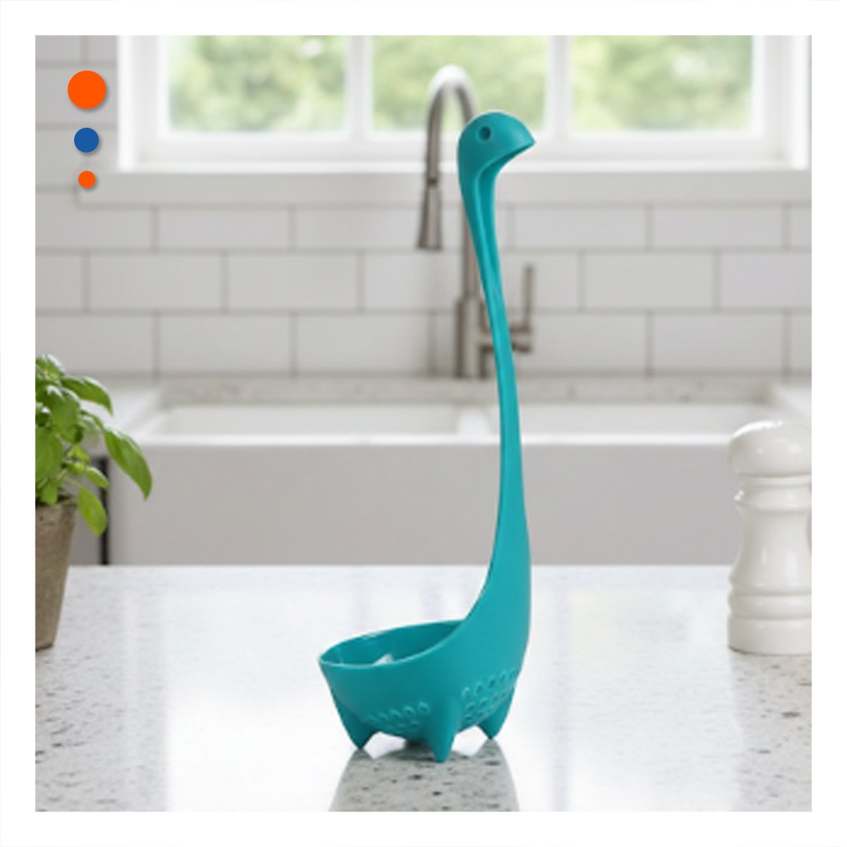 PACK6 HERRAMIENTA OVALADA DINO VERDE AGUA 9X25CM FACIL DE USAR EN HOGAR COCINA YREGALO STICKER - 3
