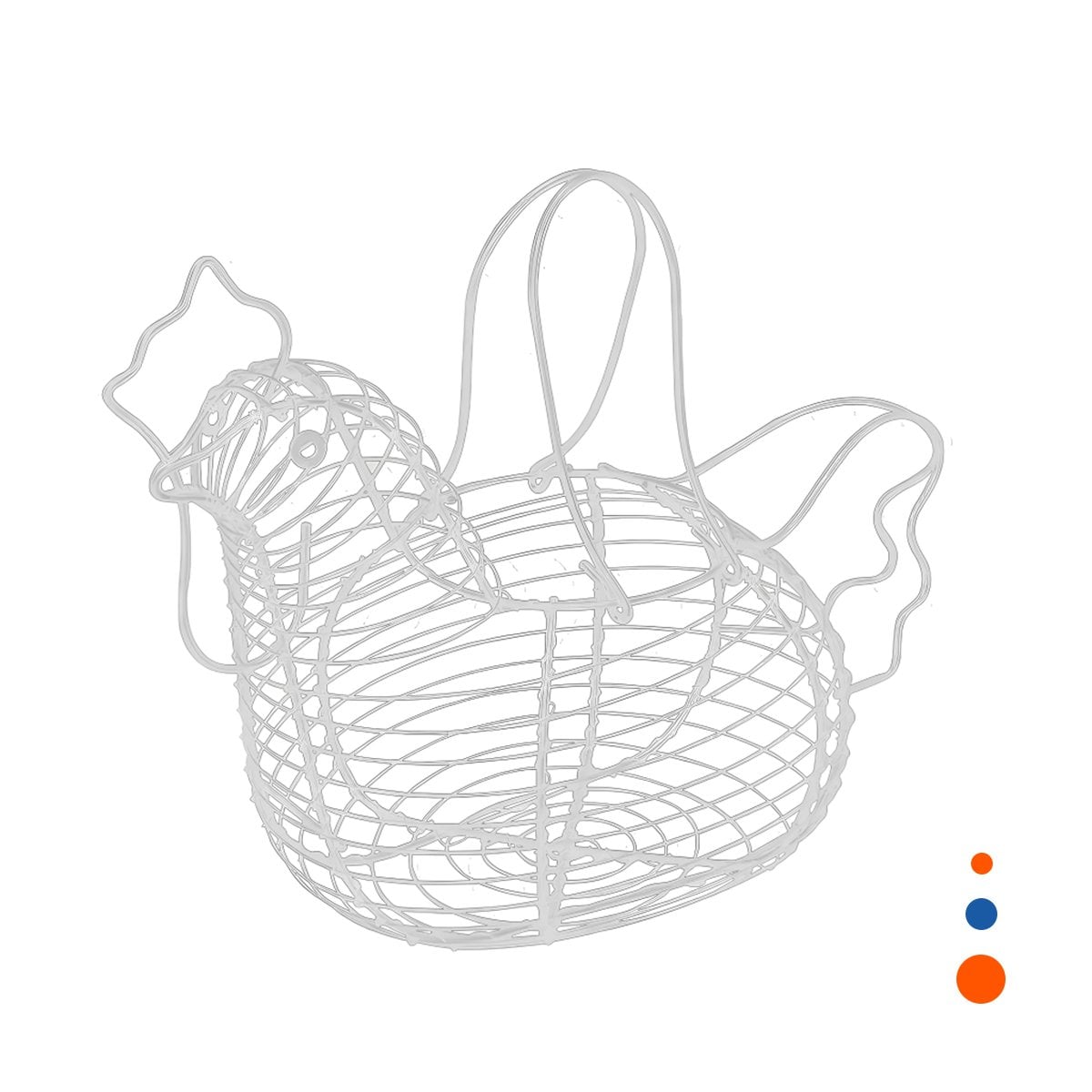 RECIPIENTE PARA HUEVOS CON ASA BLANCO DISENO GALLINA PARA HOGAR YREGALO STICKER - 1