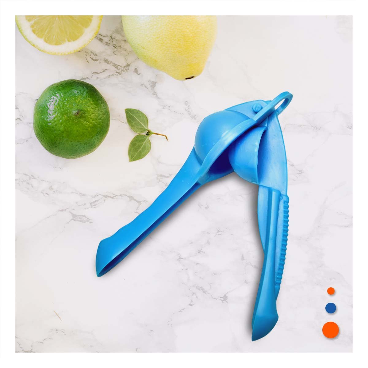 PACK2 PRENSA PORTATIL DE LIMON PLASTICO CELESTE PARA COCINA HOGAR Y FIESTA YREGALO STICKER - 5