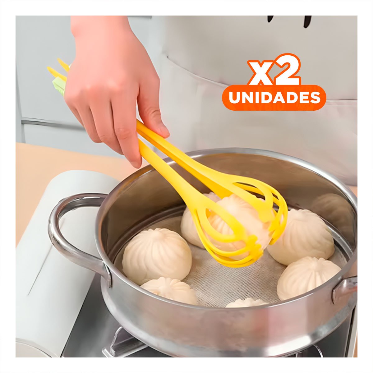 PACK2 MEZCLADORA MANUAL AMARILLO 28CM FACIL DE MANEJAR PARA BATIDOS Y SALSAS YPAPEL REGALO - 1