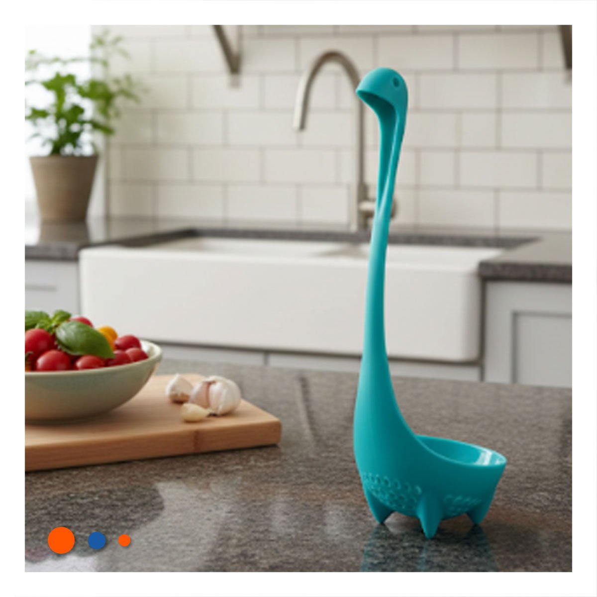 PACK2 UTENSILIO VERDE AGUA DINO 9X25CM HERRAMIENTA DE COCINA PARA HOGAR YREGALO STICKER - 3