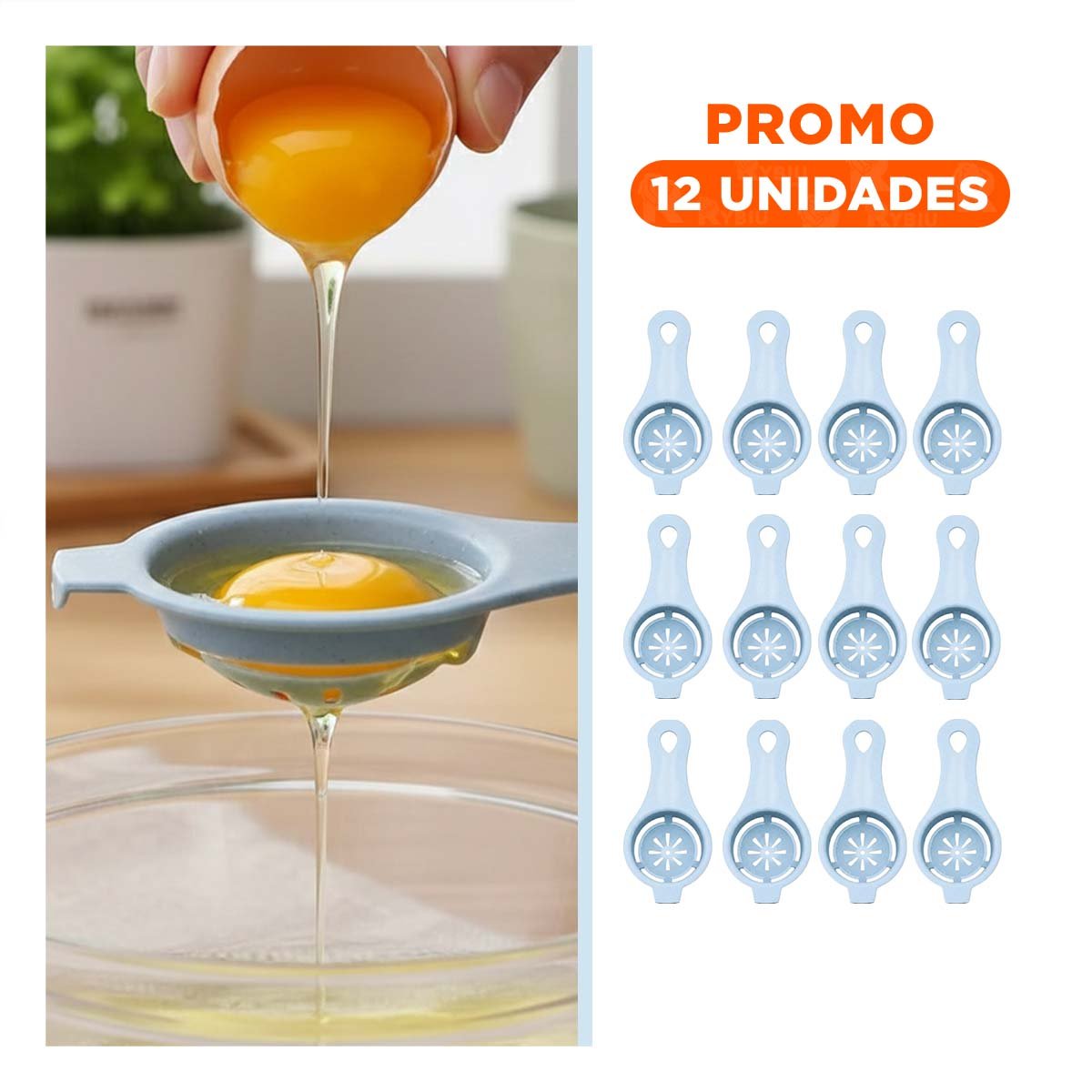 PACK12 UTENSILIO FUNCIONAL Y LIGERO PARA CLARA Y YEMA CELESTE 12,4X6CM - 1