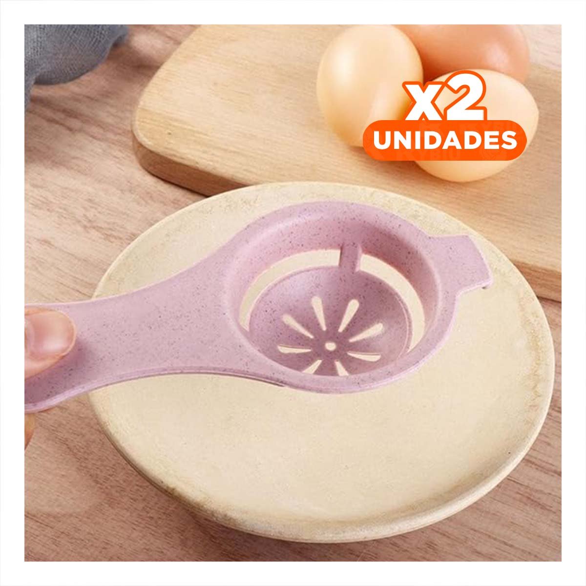 PACK2 HERRAMIENTA COMPACTA DE COCINA PARA CLARA Y YEMA ROSADO 12,4X6CM YPAPEL REGALO - 1