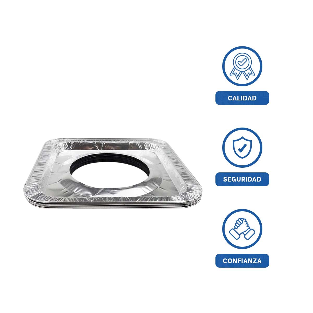 CUBIERTA ALUMINIO HORNILLA CUADRADO 5PZS PLATEADO MANTIENE HORNILLA LIMPIA YPOST IT - 5