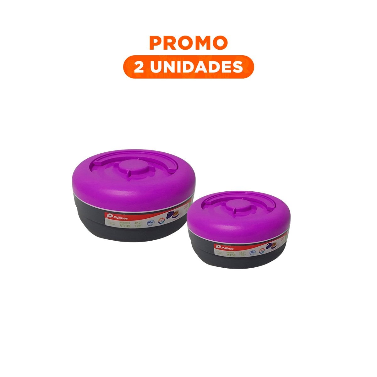 PACK2 ENVASE CIRCULAR MORADO Y PLOMO 1.25L COMODO PARA MOVIMIENTOS DIARIOS YREGALO STICKER - 1