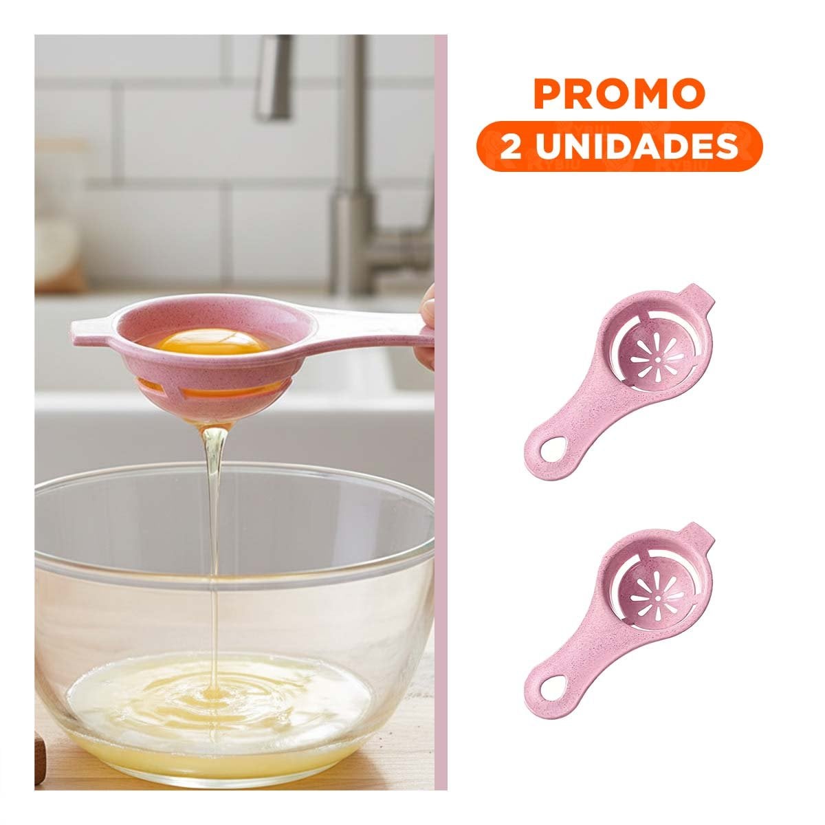 PACK2 HERRAMIENTA LIGERA Y PRACTICA PARA CLARA Y YEMA ROSADO 12,4X6CM YREGALO STICKER - 1