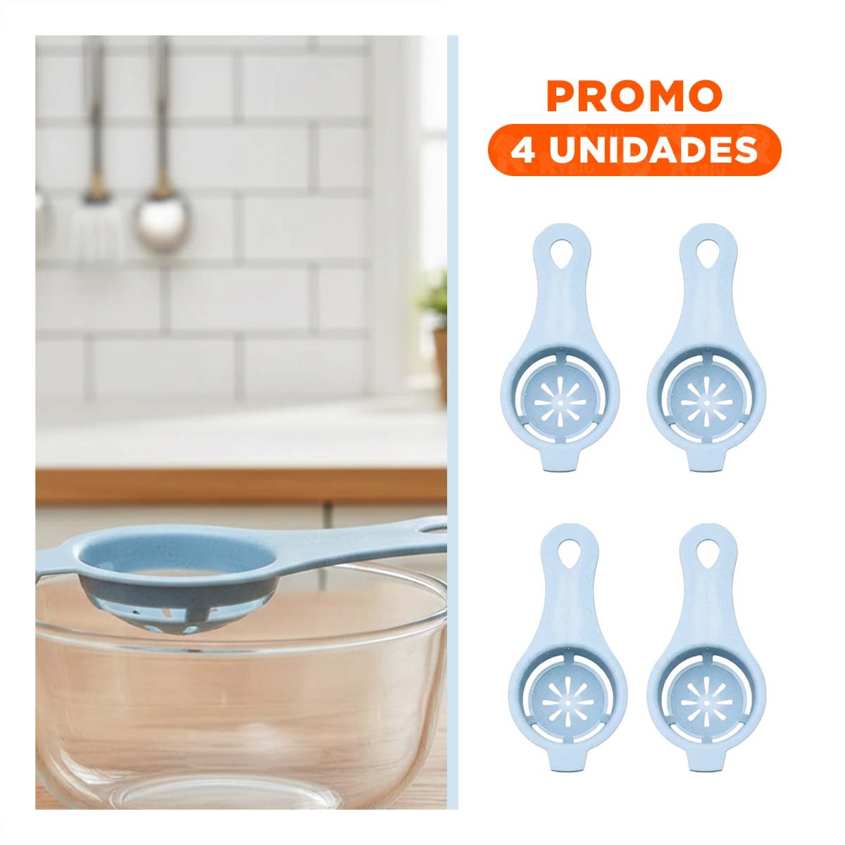 PACK4 HERRAMIENTA FUNCIONAL PARA COCINA CLARA Y YEMA CELESTE 12,4X6CM - 1