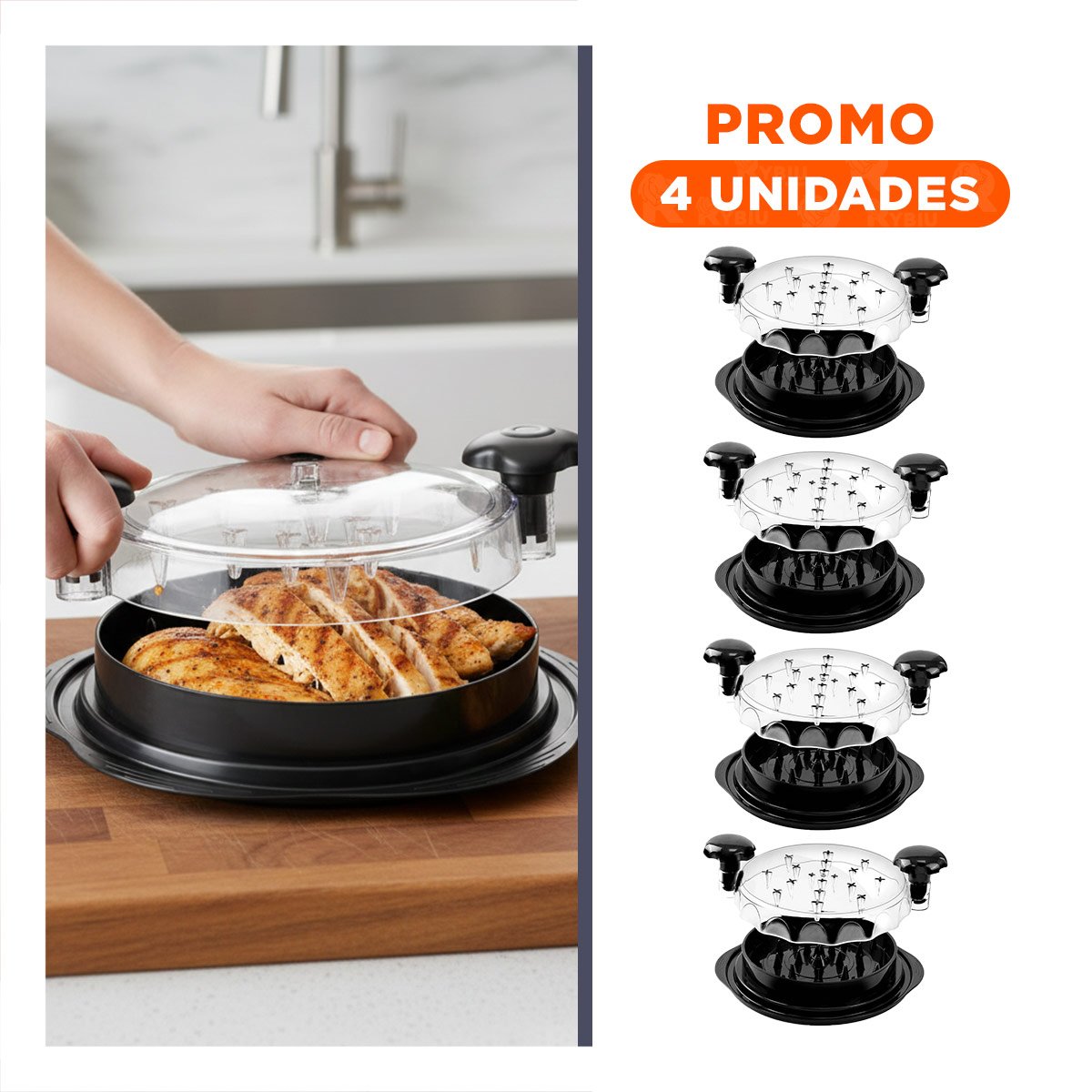 PACK4 RALLADOR GIRATORIO RESISTENTE PARA POLLO COCIDO EN CASA - 1