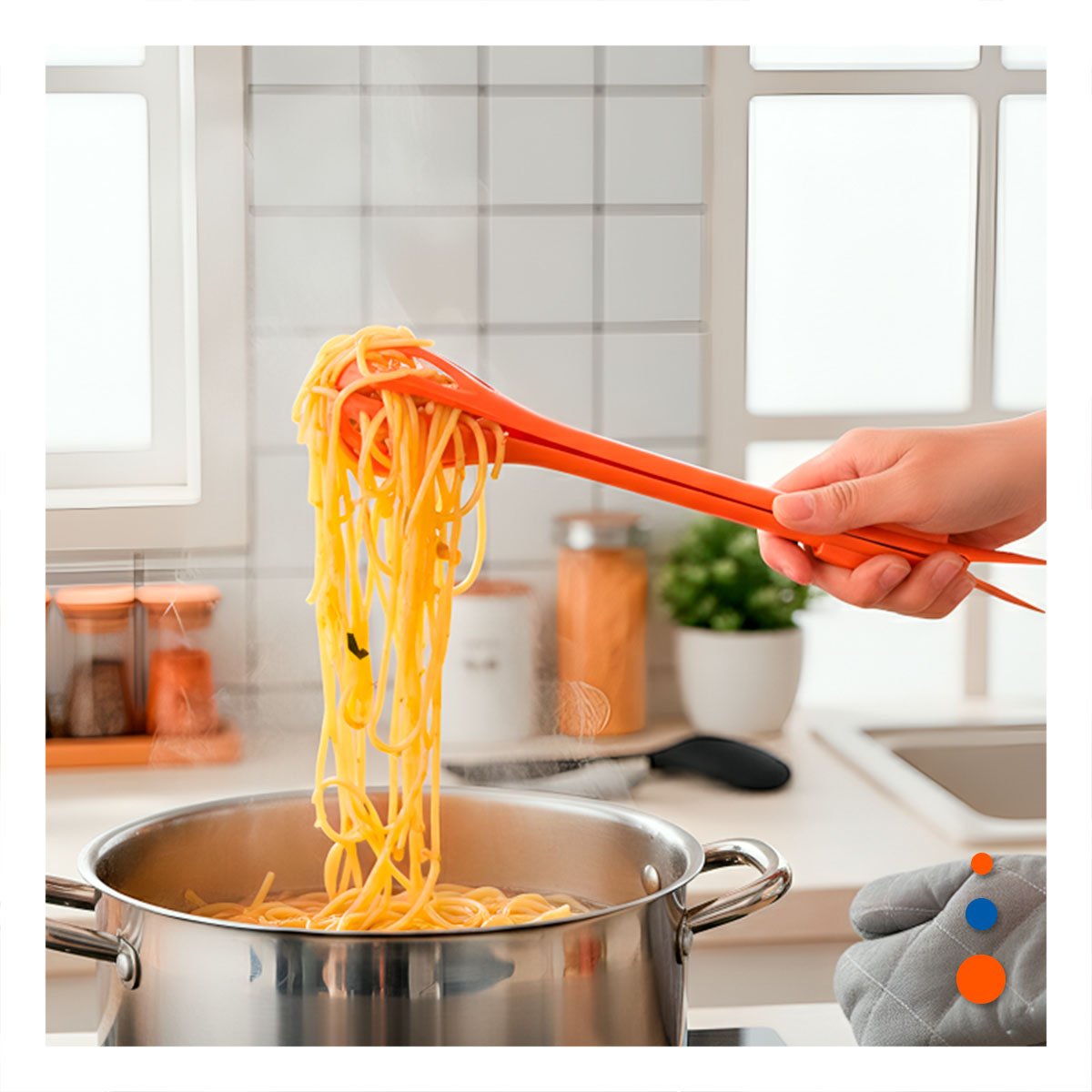 PACK6 AMASADORA MANUAL NARANJA 28CM FACIL DE USAR PARA COCINA HOGAR Y FIESTA - 3