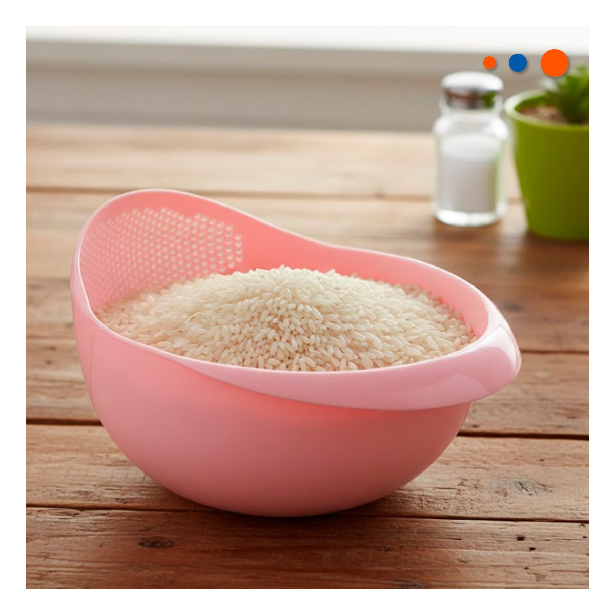 PACK6 ESCURRIDOR DE ARROZ ROSADO 22,5X11CM PARA COCINA CASA DECORACION - 3