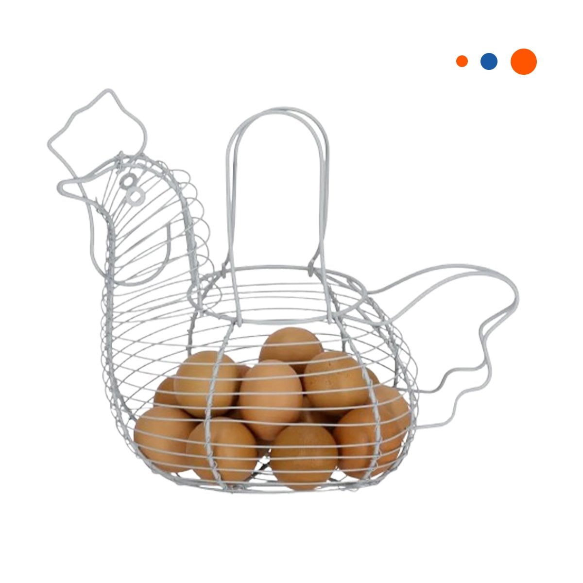 PACK12 PROPUESTA PARA HUEVOS CON ASA BLANCO FORMA GALLINA DECORATIVA YREGALO STICKER - 2