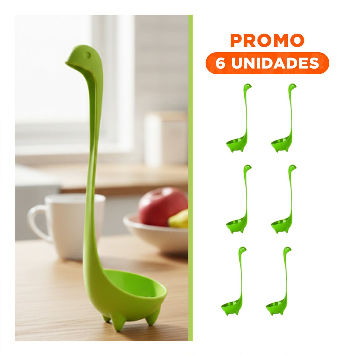 PACK6 HERRAMIENTA OVALADA DINO VERDE CLARO 9X25CM FACIL DE USAR EN HOGAR YREGALO STICKER - 1