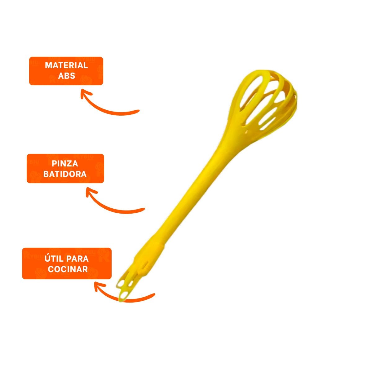 PINZA BATIDORA MANUAL AMARILLO 28CM PARA PREPARAR COMIDAS CASERAS RAPIDO YPOST IT - 5