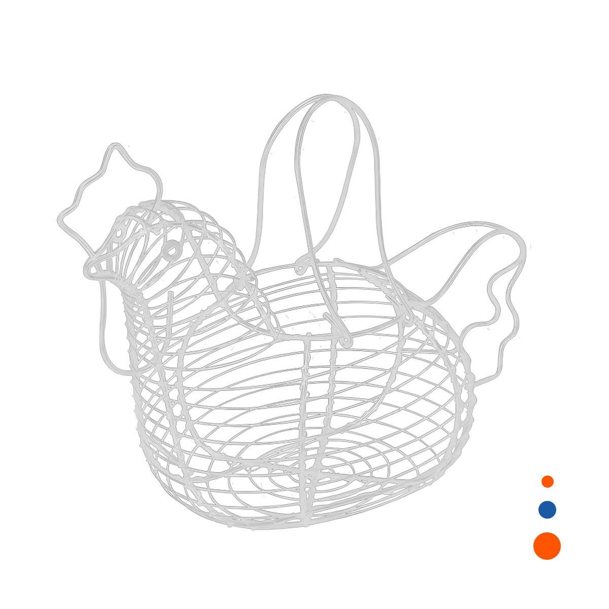 PACK6 SOLUCION PARA HUEVOS CON ASA BLANCO FORMA GALLINA DECORATIVA YREGALO STICKER - 2