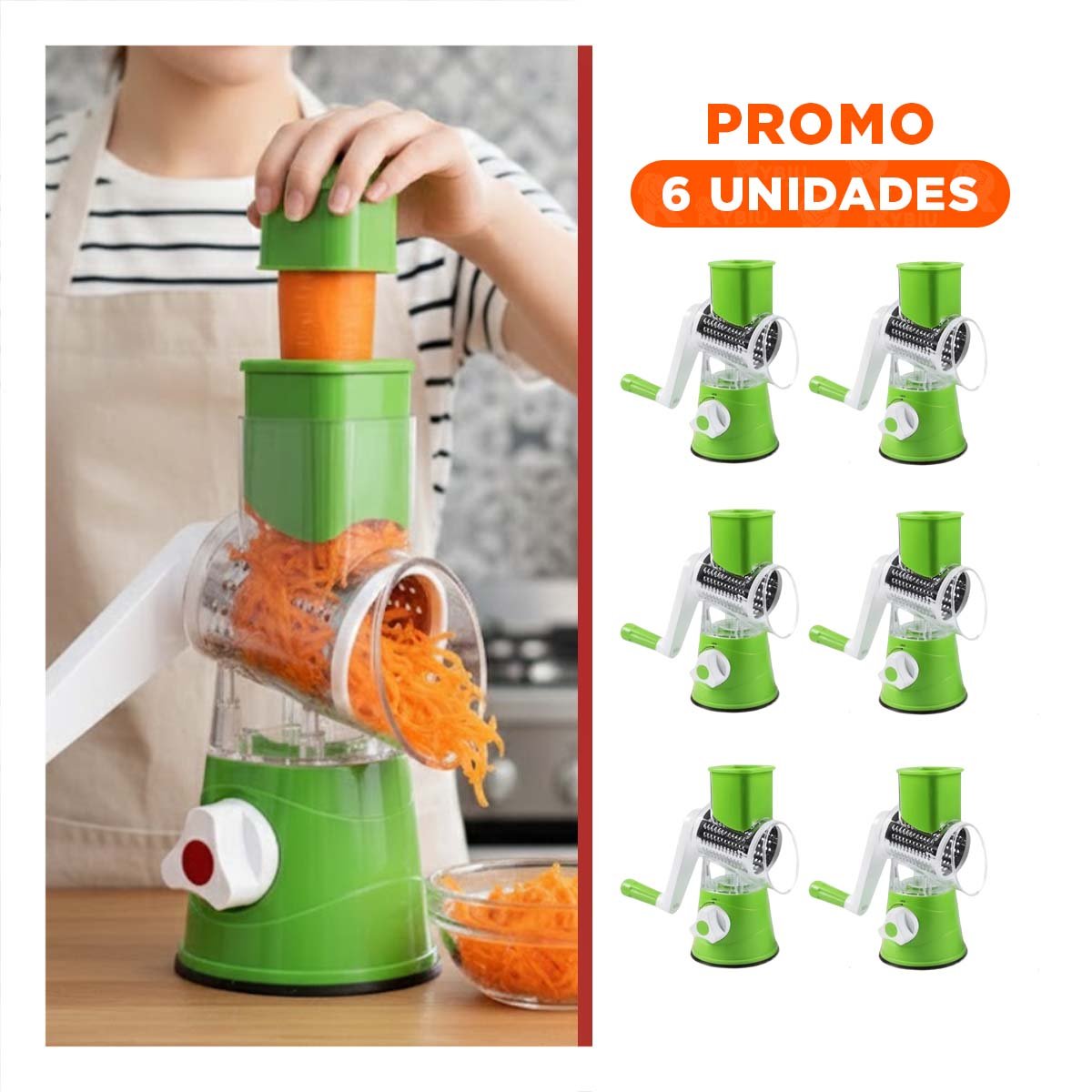 PACK6 PICADOR DE COCINA VERTICAL VERDE 24X10,8CM PERFECTO PARA PREPARACIONES YREGALO STICKER - 1
