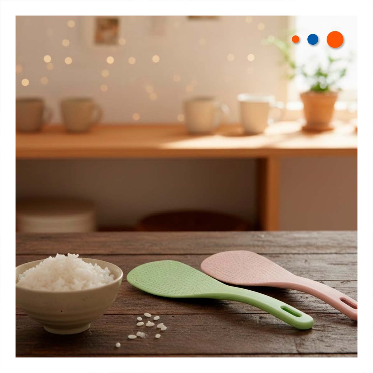 PACK12 UTENSILIO COCINA DIARIO ROSADO Y VERDE CLARO PARA ARROZ HOGAR FACIL YPAPEL REGALO - 2