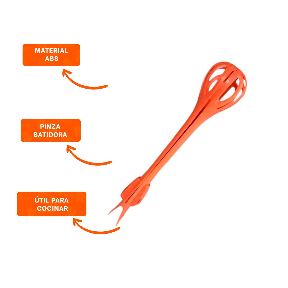 PINZA BATIDORA MANUAL NARANJA 28CM PARA PREPARAR COMIDAS CASERAS RAPIDO YPOST IT - 5