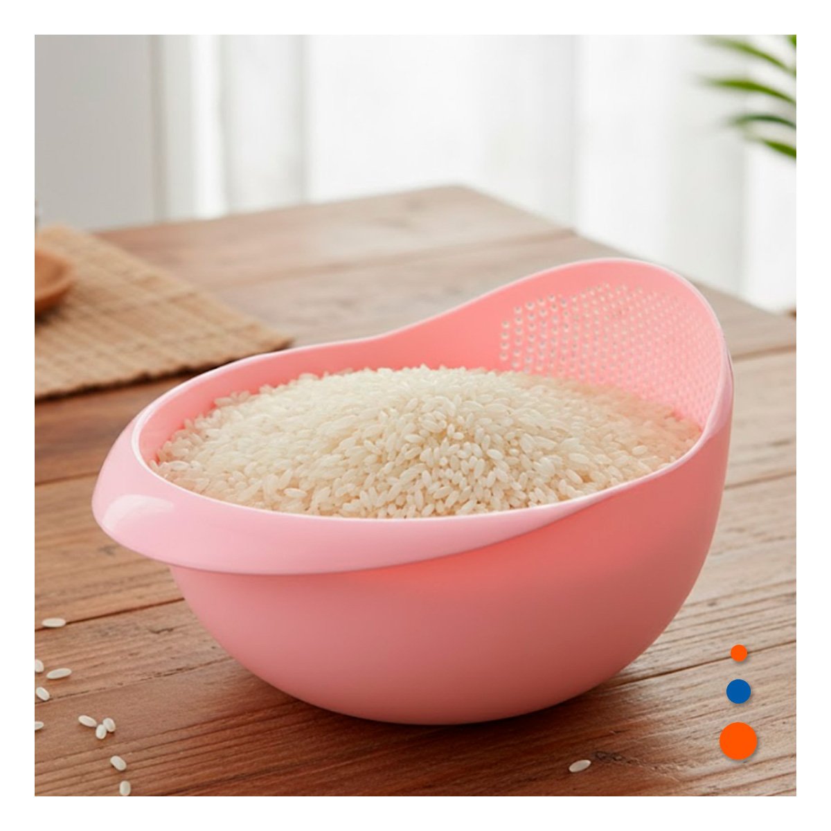 PACK12 CESTA COLADORA DE ARROZ ROSADO 22,5X11CM PARA COCINA CASA NAVIDAD YPAPEL REGALO - 2