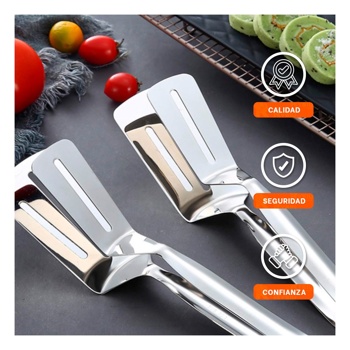 PACK12 UTENSILIO DE REPOSTERIA DOBLE PLATEADA PARA MEZCLAR Y DECORAR POSTRES YPAPEL REGALO - 3