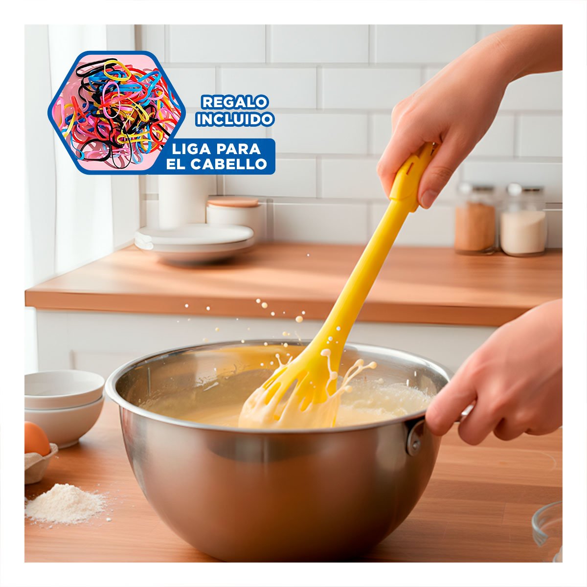 PINZA AGITADORA AMARILLO 28CM COCINA HOGAR FACIL DE USAR Y SEGURA YLIGAS REGALO - 2