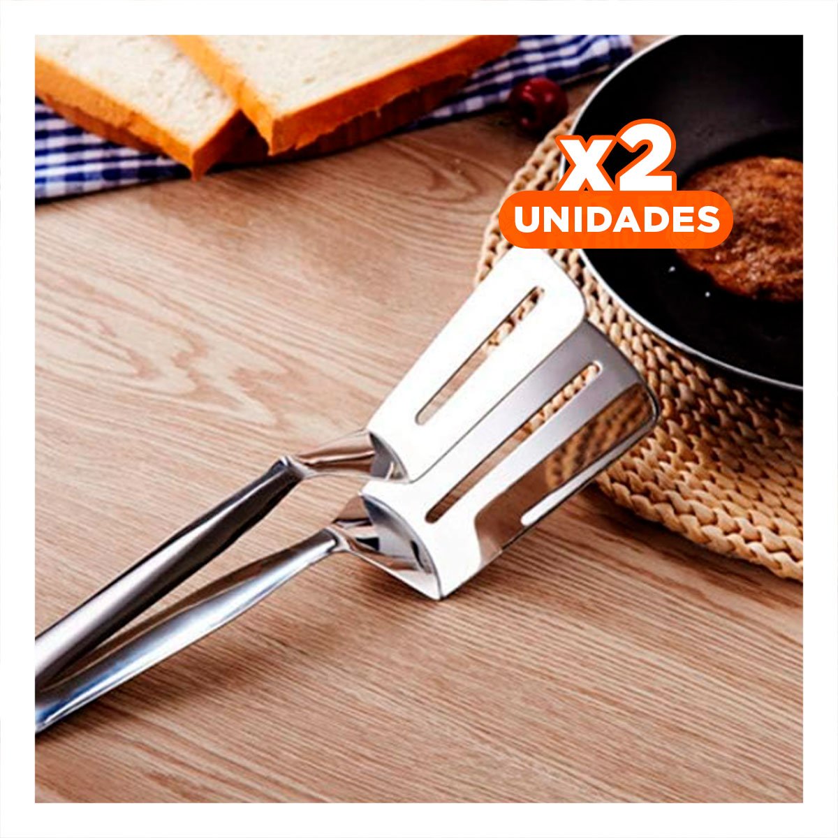 PACK2 ESPATULA MULTIUSOS PLATEADA DOBLE PARA PREPARAR MEZCLAS Y CREMAS YPAPEL REGALO - 1
