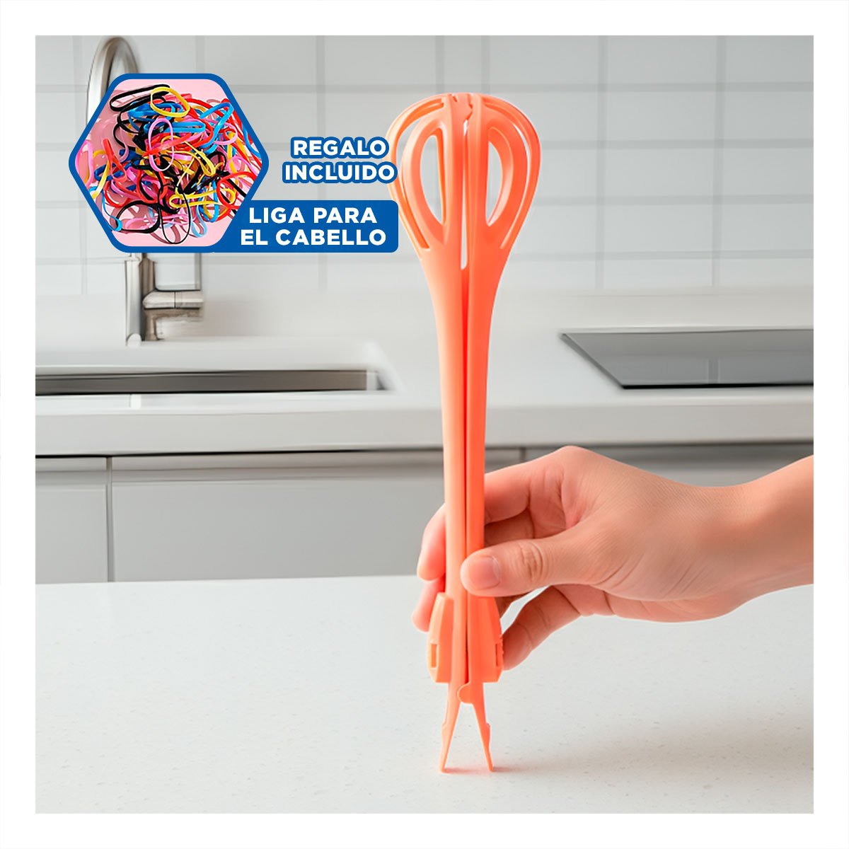 PINZA AGITADORA NARANJA 28CM COCINA HOGAR FACIL DE USAR Y SEGURA YLIGAS REGALO - 2