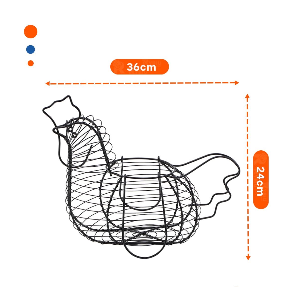 PACK4 BANDEJA PARA HUEVOS CON ASA NEGRO CON MOTIVO DE GALLINA PARA CASA - 4