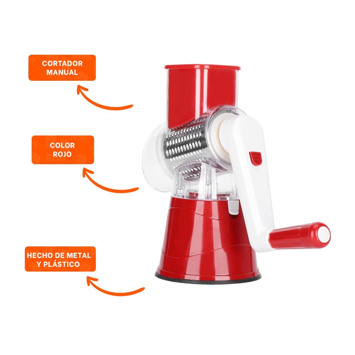 RALLADOR VERTICAL PARA VERDURAS ROJO 24X10,8CM IDEAL PARA CORTAR Y PREPARAR YPOST IT - 5
