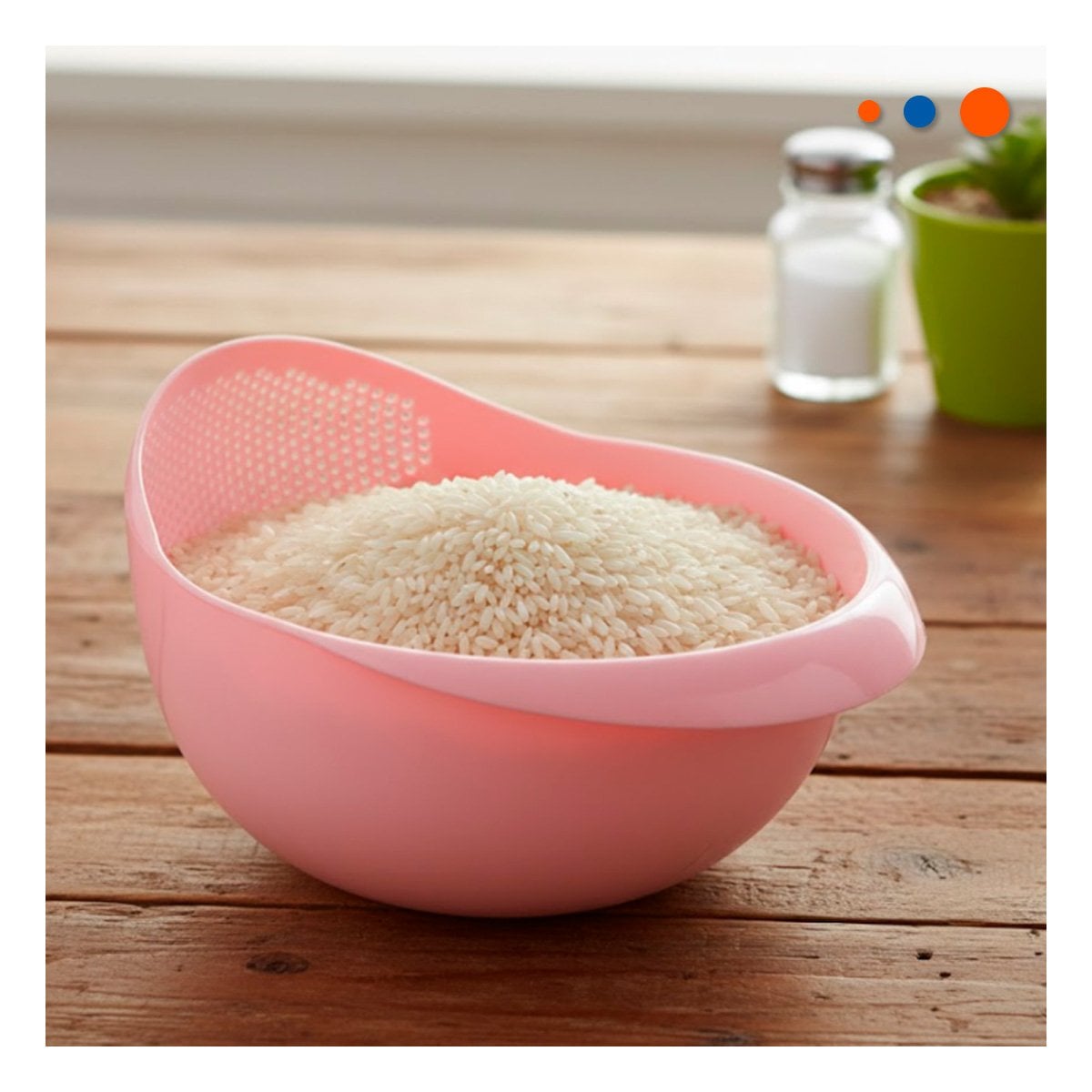 BANDEJITA ESCURRIDORA DE ARROZ ROSADO 22,5X11CM PARA COCINA CASA LED YPOST IT - 1