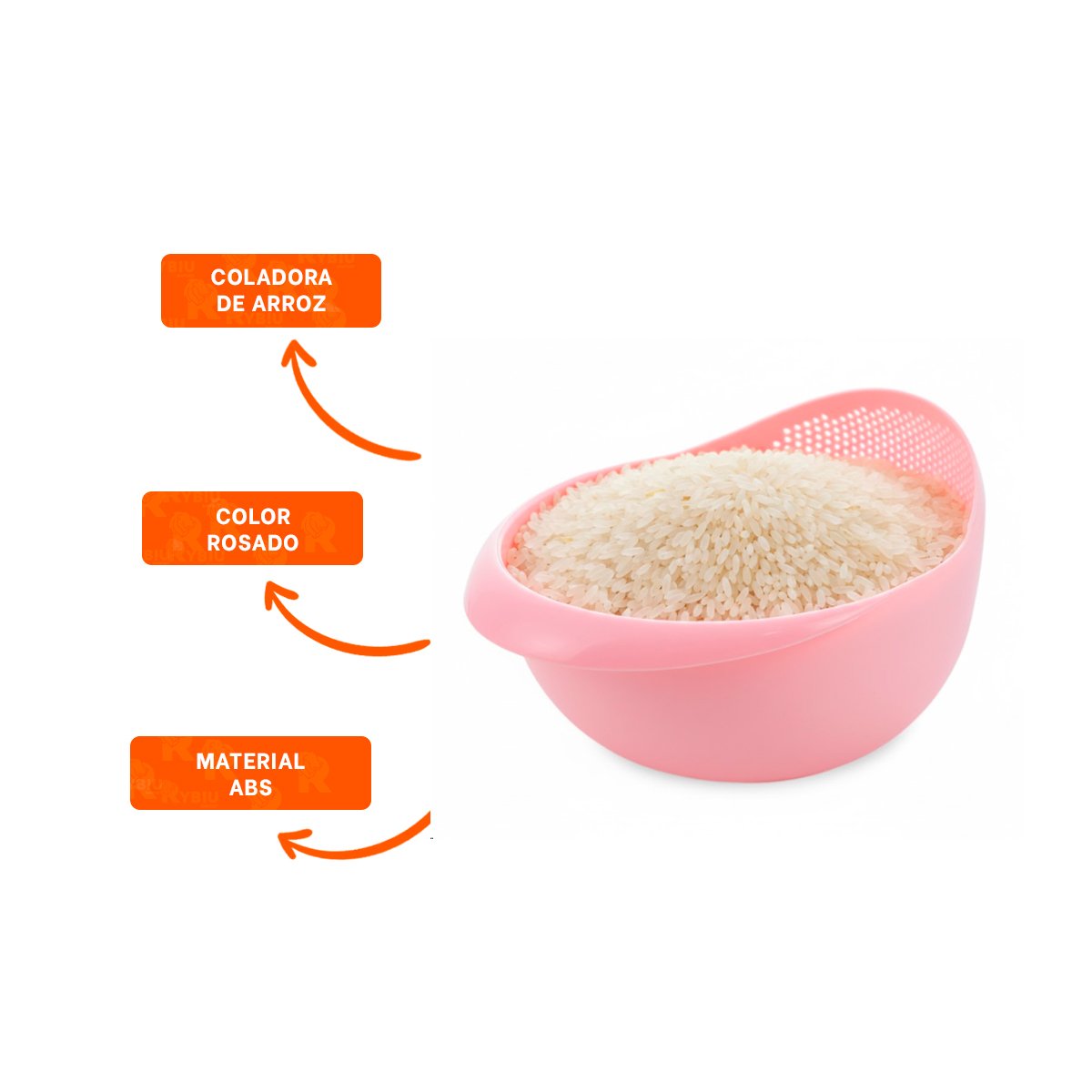 BANDEJITA ESCURRIDORA DE ARROZ ROSADO 22,5X11CM PARA COCINA CASA LED YPOST IT - 5