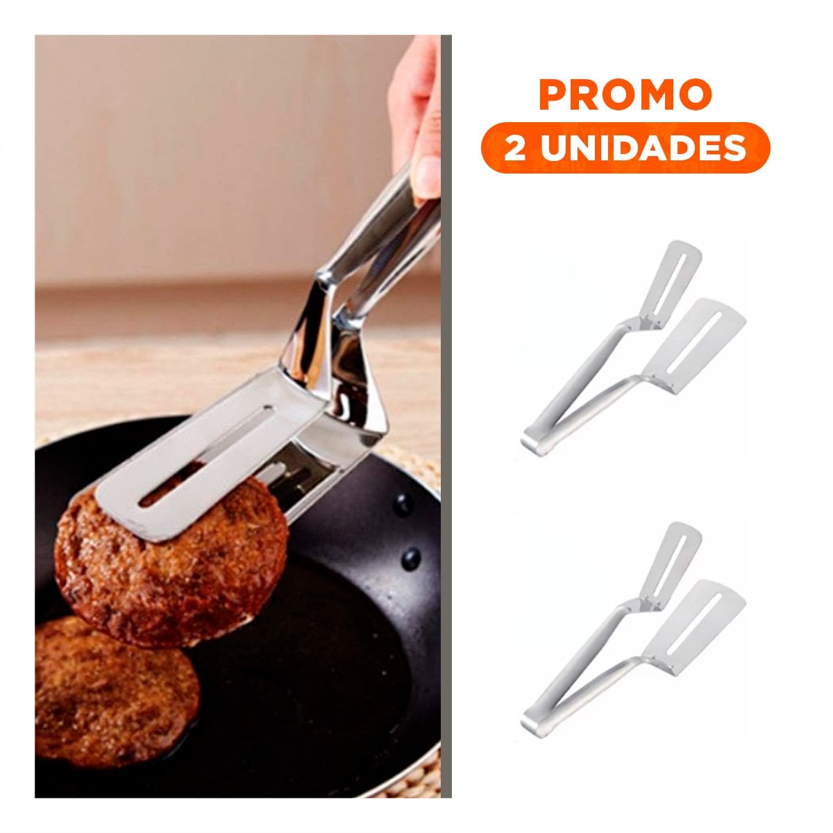 PACK2 ESPATULA DE COCINA DOBLE PLATEADA PARA REPOSTERIA Y MEZCLAS CASERAS YREGALO STICKER - 1