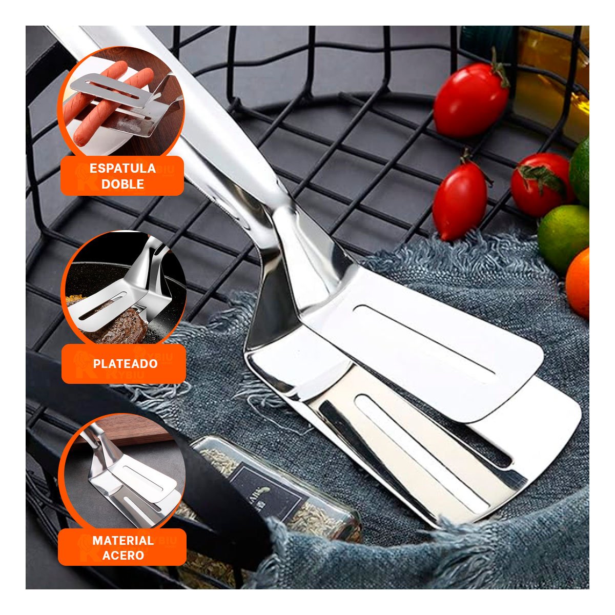 UTENSILIO DOBLE PLATEADA PARA COCINAR Y ORGANIZAR RECETAS CASERAS YREGALO STICKER - 5