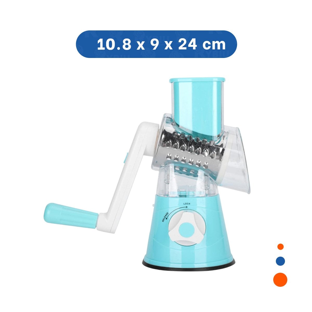 PACK2 TRITURADOR VERTICAL COMPACTO CELESTE 24X10,8CM RESISTENTE Y LIGERO YREGALO STICKER - 4