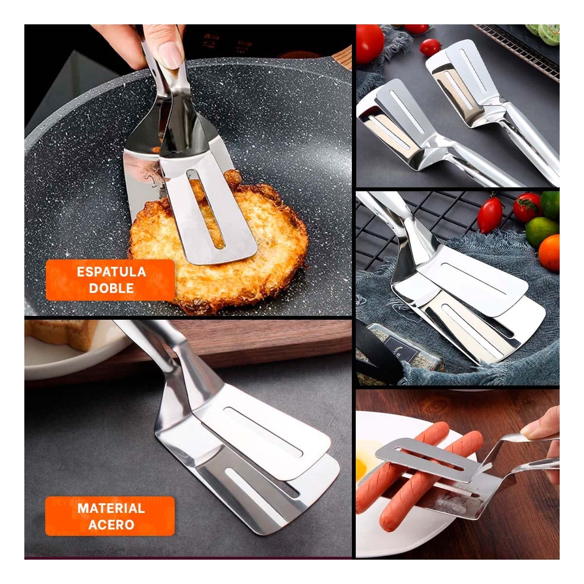ESPATULA PLATEADA DE DOBLE FUNCION PARA REPOSTERIA Y COCINA DIARIA YPOST IT - 2