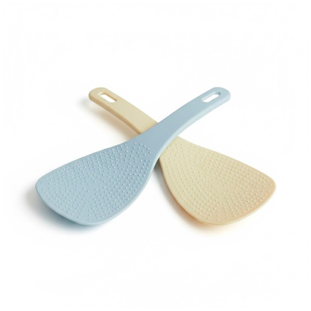 PACK12 UTENSILIO HOGAR CELESTE Y BEIGE PARA ARROZ COCINA FACIL LIMPIEZA YREGALO STICKER - 2