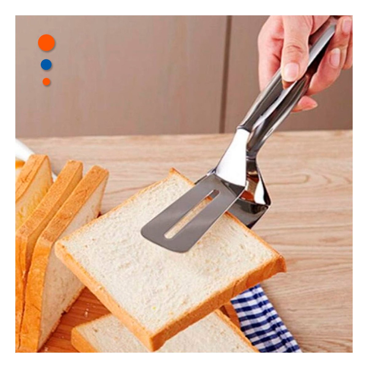 PACK4 ESPATULA MULTIUSO PLATEADA DOBLE PARA SERVIR Y PREPARAR RECETAS FACILES - 5
