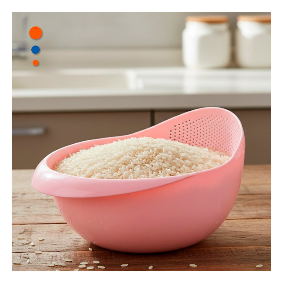 PACK6 ESCURRIDOR DE ARROZ ROSADO 22,5X11CM PARA COCINA HOGAR BLANCA YPAPEL REGALO - 5